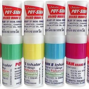 Poy-Sian Menthol Aromatherapy Nasal Inhaler with Cooling Essential Oils